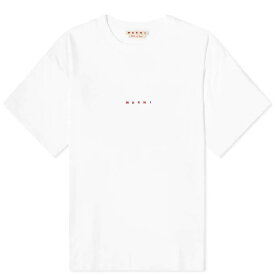 【送料無料】 マルニ レディース Tシャツ トップス Marni Small Logo T-Shirt Lily White