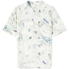 【送料無料】 アリーズ メンズ シャツ トップス Aries Flints Hawaiian Shirt White