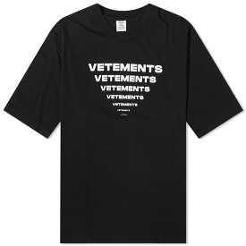 【送料無料】 ヴェトモン メンズ Tシャツ トップス VETEMENTS Pyramid Logo T-Shirt Black