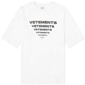 【送料無料】 ヴェトモン メンズ Tシャツ トップス VETEMENTS Pyramid Logo T-Shirt White