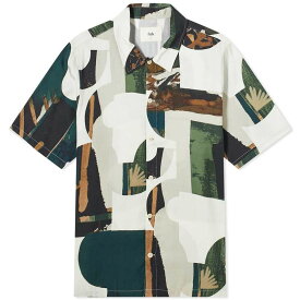 【送料無料】 フォーク メンズ シャツ トップス Folk Gabe Vacation Shirt Cutout Print Olive Multi