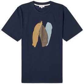【送料無料】 ノースプロジェクト メンズ Tシャツ トップス Norse Projects Johannes Organic Paint N Logo T-shirt Dark Navy