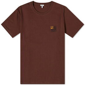 【送料無料】 ロエベ メンズ Tシャツ トップス Loewe Anagram T-Shirt Chocolate Brown