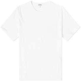 【送料無料】 ロエベ メンズ Tシャツ トップス Loewe Anagram Fake Pocket T-Shirt White