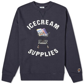 【送料無料】 アイスクリーム メンズ パーカー・スウェット アウター ICECREAM Supplies Crew Sweat Navy