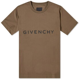 【送料無料】 ジバンシー メンズ Tシャツ トップス Givenchy Archetype Logo T-Shirt Khaki