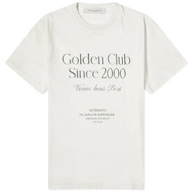 【送料無料】 ゴールデングース メンズ Tシャツ トップス Golden Goose Golden Club T-Shirt Herritage White & Dark Green