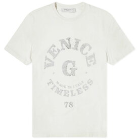 【送料無料】 ゴールデングース メンズ Tシャツ トップス Golden Goose Venice Print T-Shirt Heritage White & Black