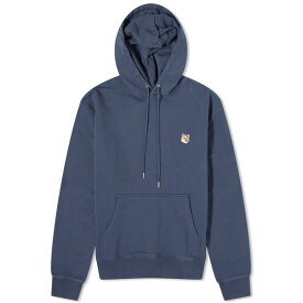 【送料無料】 メゾンキツネ メンズ パーカー・スウェット フーディー アウター Maison Kitsune Fox Head Patch Regular Hoodie Ink Blue