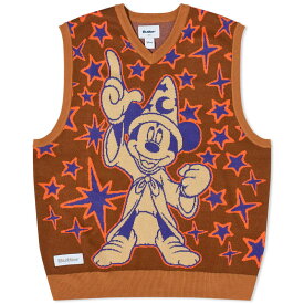 【送料無料】 バターグッズ メンズ ベスト アウター Butter Goods x Disney Starry Skies Knitted Vest Brown