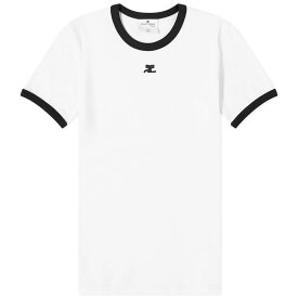 【送料無料】 クレージュ レディース Tシャツ トップス Courreges Reedition Contrast T-Shirt Heritage White & Black
