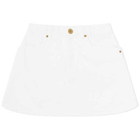 【送料無料】 バルマン レディース スカート ボトムス Balmain Western Denim Short Skirt White