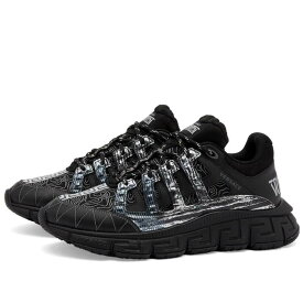 【送料無料】 ヴェルサーチ メンズ スニーカー シューズ Versace Oversized Sneaker Black & Silver