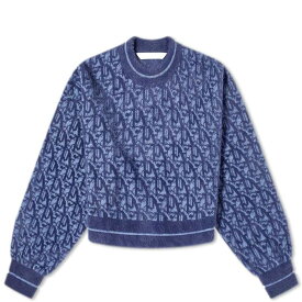 【送料無料】 パーム・エンジェルス レディース ニット・セーター アウター Palm Angels Monogram Jacquard Sweater Light Blue