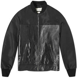 【送料無料】 アレキサンダー・マックイーン メンズ ジャケット・ブルゾン アウター Alexander McQueen Hybrid Leather Jacket Black