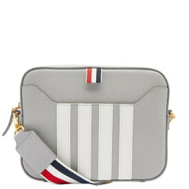 【送料無料】 トムブラウン メンズ ショルダーバッグ バッグ Thom Browne Small Leather Camera Bag Light Grey