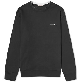 【送料無料】 ヴァレンティノ メンズ パーカー・スウェット アウター Valentino Logo Crew Sweat Black