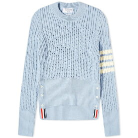 【送料無料】 トムブラウン レディース ニット・セーター アウター Thom Browne Pointelle Rib Stitch Wool Jumper Light Blue