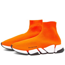 【送料無料】 バレンシアガ メンズ スニーカー シューズ Balenciaga Speed 2.0 Sneaker Fluo Orange White & Black