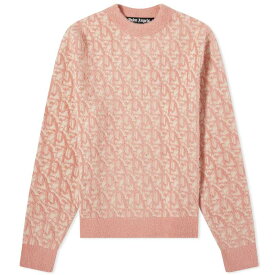 【送料無料】 パーム・エンジェルス メンズ ニット・セーター アウター Palm Angels Monogram Jacquard Crew Knit Pink