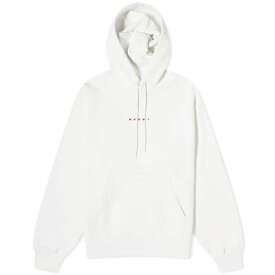 【送料無料】 マルニ メンズ パーカー・スウェット フーディー アウター Marni Logo Hoodie Natural White