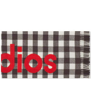 ANl XgDfBIY Y ANZT[ }t[EXg[EXJ[t S Acne Studios Veda Logo Check Scarf Carbon Grey & Red O[