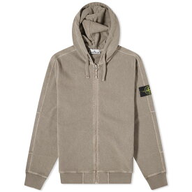 【送料無料】 ストーンアイランド メンズ パーカー・スウェット フーディー アウター Stone Island Garment Dyed Malfile Zip Hoodie Dove Grey