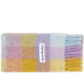 【送料無料】 アクネ ストゥディオズ メンズ マフラー・ストール・スカーフ アクセサリー Acne Studios Vally Check Scarf Violet Yellow & Blue