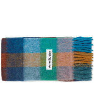ANl XgDfBIY Y ANZT[ }t[EXg[EXJ[t Acne Studios Vally Check Scarf Turquoise Camel & Blue u[
