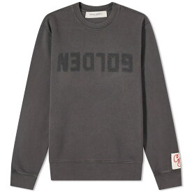 【送料無料】 ゴールデングース メンズ パーカー・スウェット アウター Golden Goose Golden Distressed Crew Sweat Anthracite