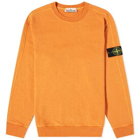 【送料無料】 ストーンアイランド メンズ パーカー・スウェット アウター Stone Island Garment Dyed Malfile Crew Sweat Orange