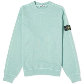 【送料無料】 ストーンアイランド メンズ パーカー・スウェット アウター Stone Island Garment Dyed Malfile Crew Sweat Light Green