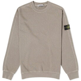 【送料無料】 ストーンアイランド メンズ パーカー・スウェット アウター Stone Island Garment Dyed Malfile Crew Sweat Dove Grey