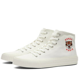 【送料無料】 ケンゾー メンズ スニーカー シューズ Kenzo High Top Canvas Sneakers White