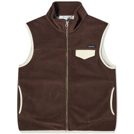 【送料無料】 スポーティ アンド リッチ レディース ベスト アウター Sporty & Rich Zipped Polar Fleece Vest Chocolate