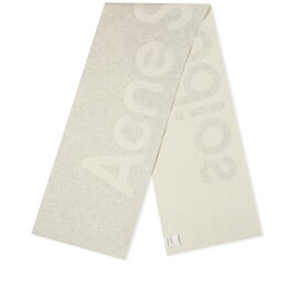【送料無料】 アクネ ストゥディオズ メンズ マフラー・ストール・スカーフ アクセサリー Acne Studios Toronty Logo Contrast Recycled Scarf White & Light Grey