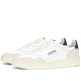 【送料無料】 オートリ― メンズ スニーカー シューズ Autry 01 Low Leather and Suede Sneaker White & Navy