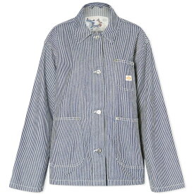 【送料無料】 ヌーディージーンズ レディース ジャケット・ブルゾン アウター Nudie Jeans Co Eva Hickory Striped Jacket Blue & Off White