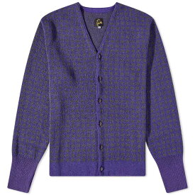 【送料無料】 ニードルズ メンズ ニット・セーター カーディガン アウター Needles Houndstooth Cardigan Purple