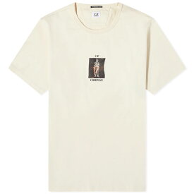 【送料無料】 シーピーカンパニー メンズ Tシャツ トップス C.P. Company 30/2 Mercerized Jersey Twisted Graphic T-Shirt Pistachio Shell