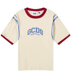 【送料無料】 ジーシーディーエス レディース Tシャツ トップス GCDS Logo T-Shirt Off White