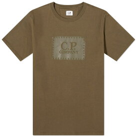 【送料無料】 シーピーカンパニー メンズ Tシャツ トップス C.P. Company 30/1 Jersey Label Style Logo T-Shirt Ivy Green