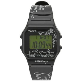 【送料無料】 タイメックス メンズ 腕時計 アクセサリー Timex x Keith Haring T80 Digital Watch Black