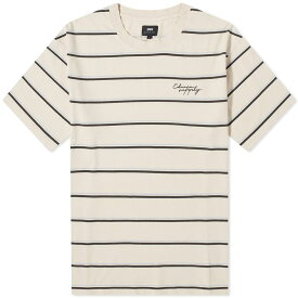 【送料無料】 エドウィン メンズ Tシャツ トップス Edwin Windup Stripe T-Shirt Beige Blue & Black