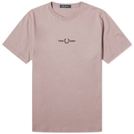 【送料無料】 フレッドペリー メンズ Tシャツ トップス Fred Perry Embroidered T-Shirt Dark Pink