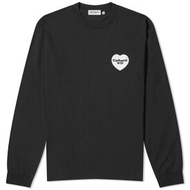 【送料無料】 カーハート レディース Tシャツ トップス Carhartt WIP Long Sleeve Heart Bandana T-Shirt Black & White