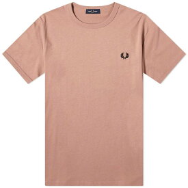 【送料無料】 フレッドペリー メンズ Tシャツ トップス Fred Perry Ringer T-Shirt Dark Pink