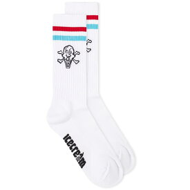 【送料無料】 アイスクリーム メンズ 靴下 アンダーウェア Icecream Cones And Bones Sports Socks White