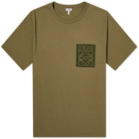 【送料無料】 ロエベ メンズ Tシャツ トップス Loewe Anagram Fake Pocket T-Shirt Hunter Green