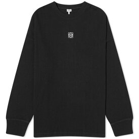 【送料無料】 ロエベ メンズ Tシャツ トップス Loewe Anagram Long Sleeve T-Shirt Black